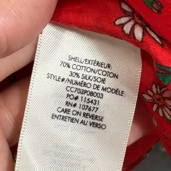 Alice + Olivia Off the shoulder lightweight silk cotton cottagecore blouse top - Picture 14 of 16